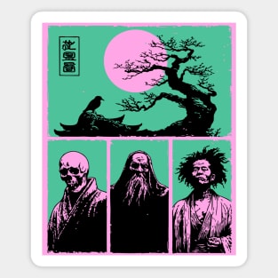 Zen Masters Memento Mori - Ukiyo-e Bushido Philosophy Magnet